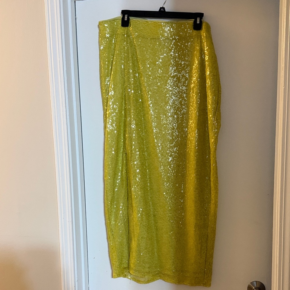 Eloquii Glittering Gold Sequin Pencil Skirt